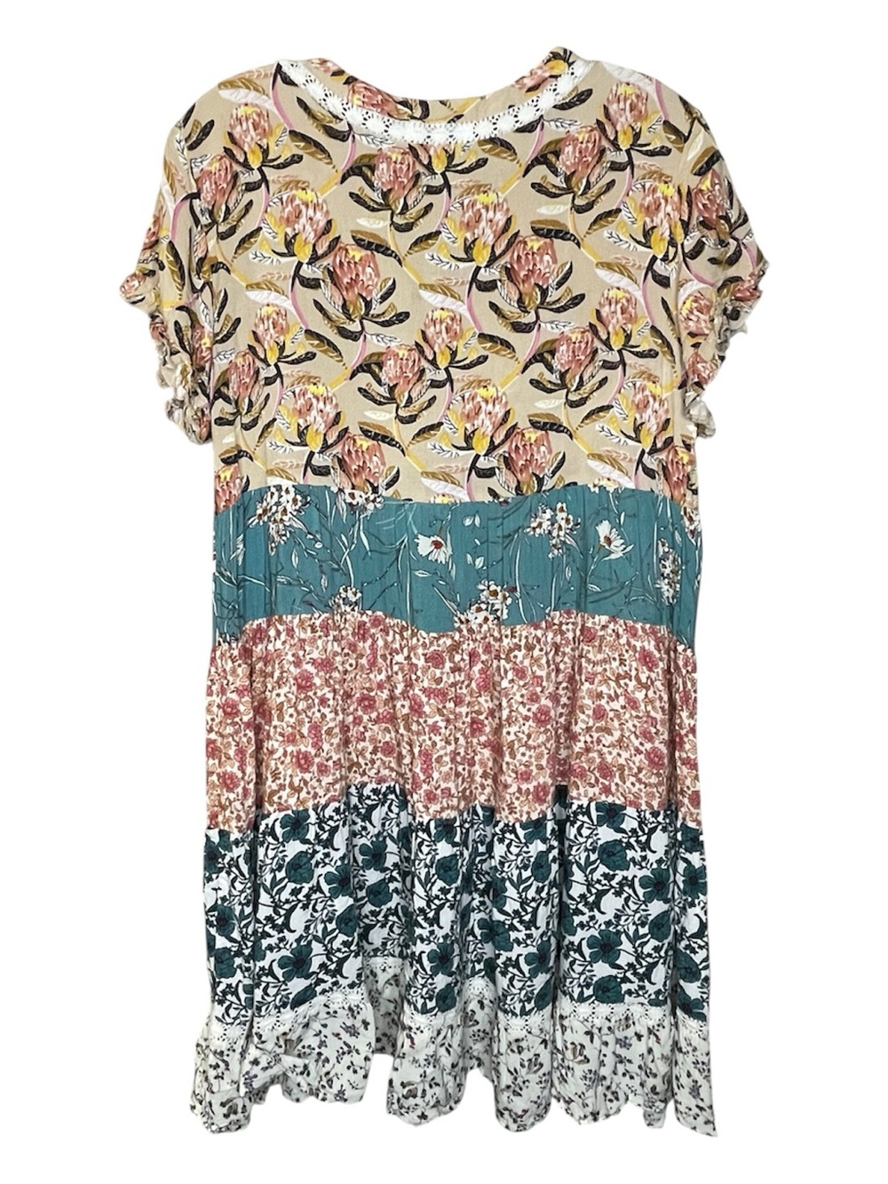 Grace & Lace Floral Patchwork V-Neck Dress Sz S - Picture 3 of 5